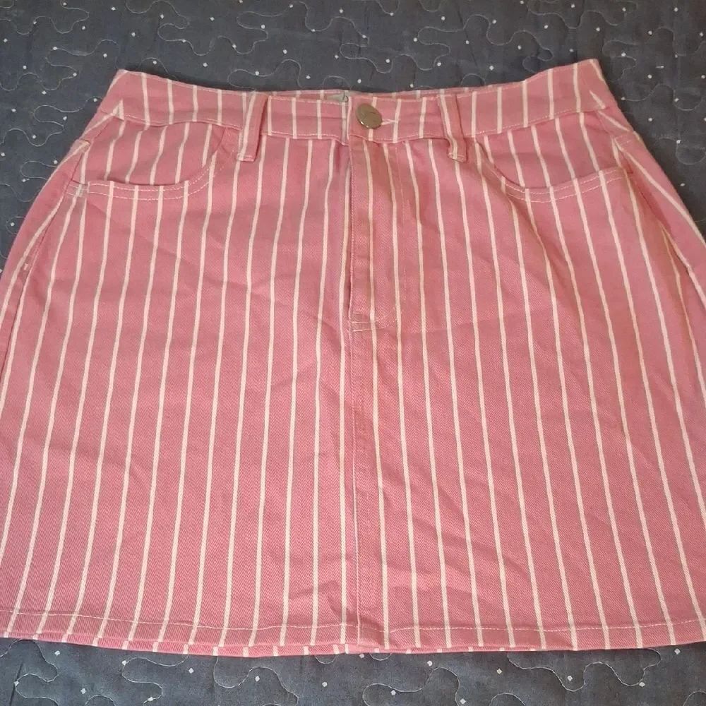Victor Glemaud Pink and White Striped Mini Skirt size 6